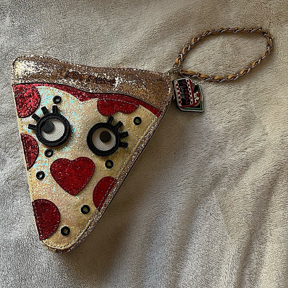 Betsey Johnson Say Cheese Pizza Slice Wristlet Bag Handbag, NWOT - Never Used